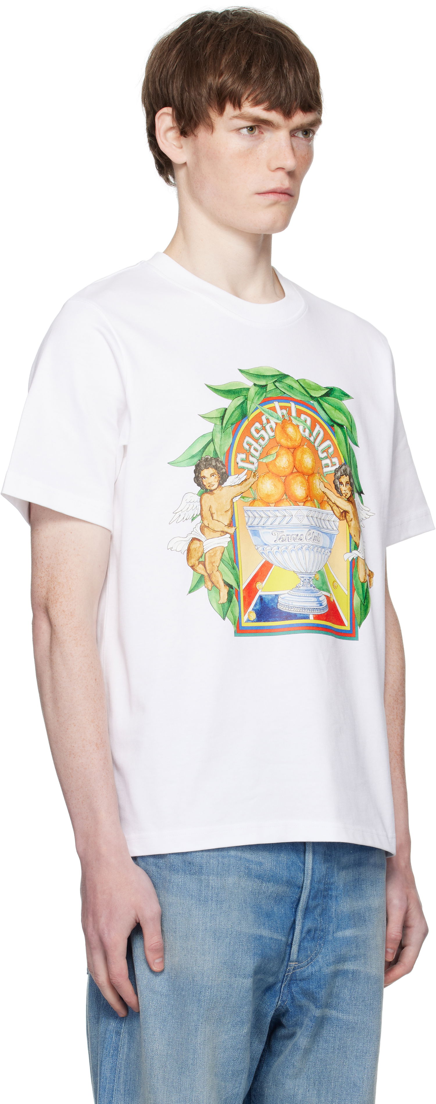 Тениска Casablanca Casablanca Triomphe D'Orange Graphic Tee Бяло | MPF25-JTS-001-23-EX-FLANNELS, 1