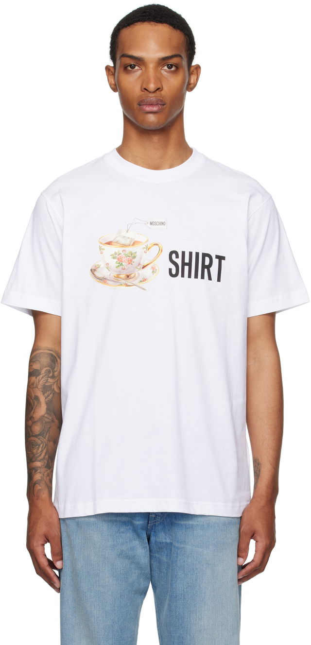 Moschino Teacup Graphic Organic Cotton T-Shirt