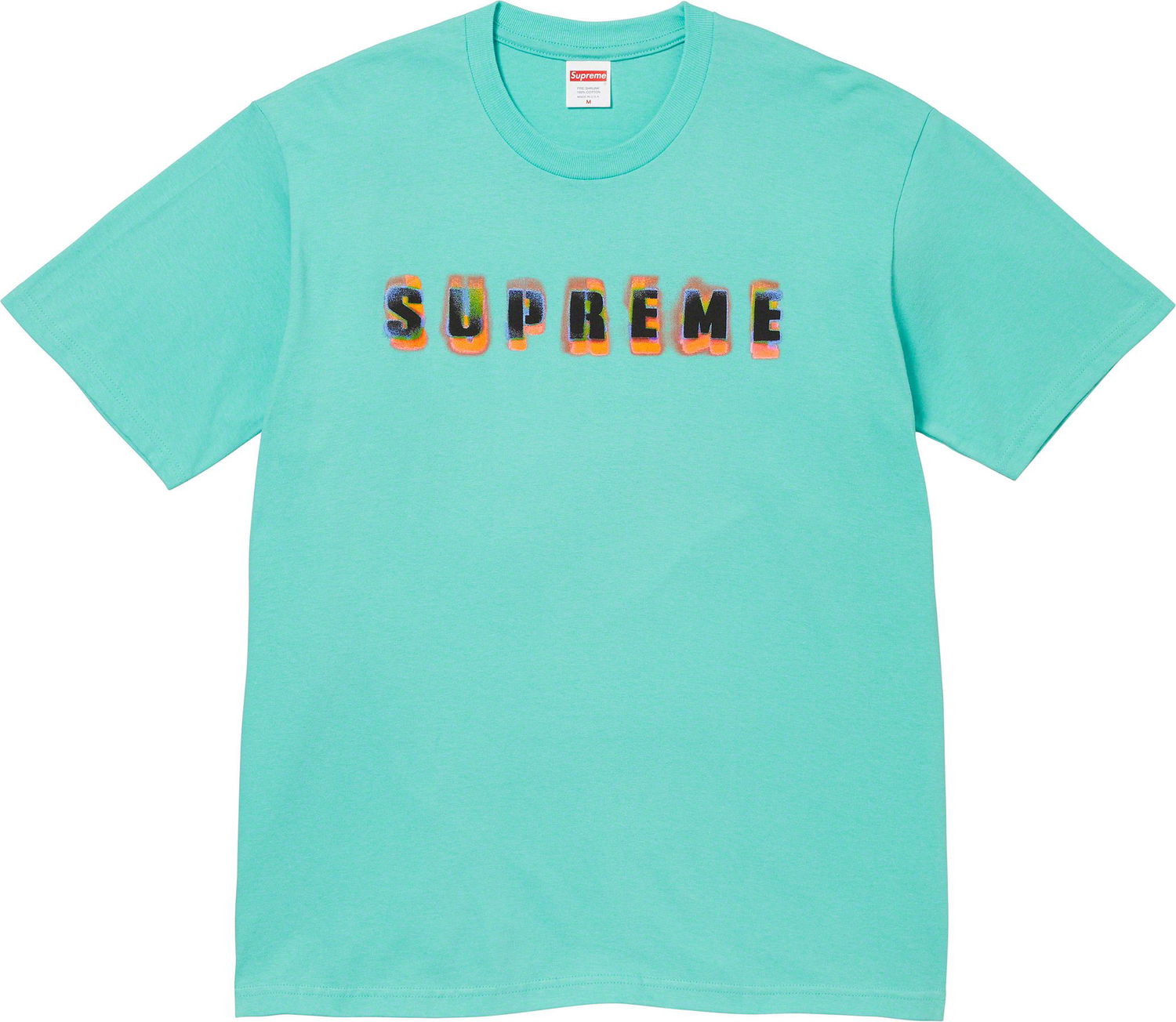 Тениска Supreme Stencil Tee Тюркоазено | FW23T32, 0