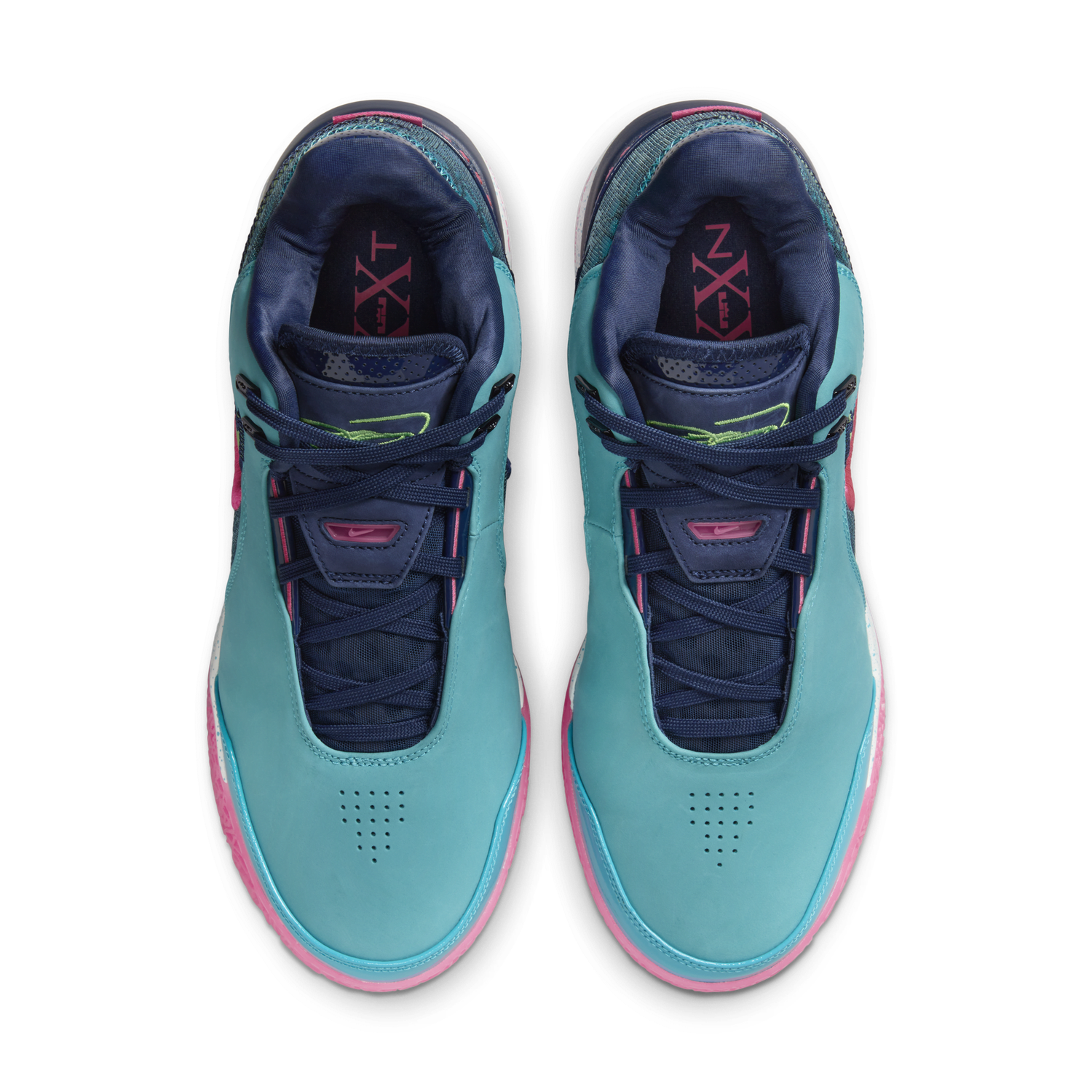 Кецове и обувки Nike ZOOM LEBRON NXXT GEN AMPD DIGITAL VICE, DUSTY CACTUS/GREEN STRIKE-MIDNIGHT NAVY-FIERCE PINK-PLAYFUL PINK-SAIL Синьо | FJ1566-300, 1