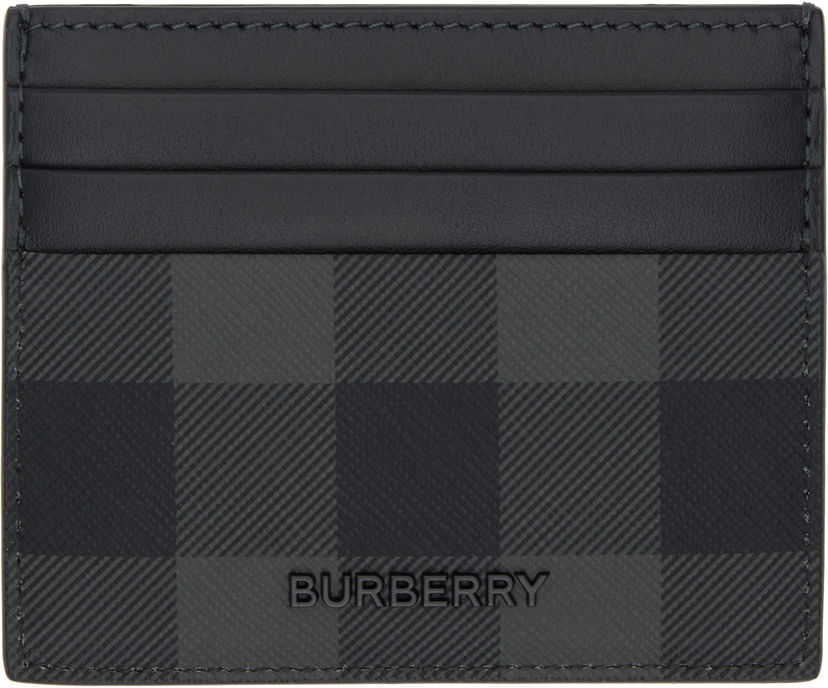 Портфейл Burberry Tall Check Card Holder Черно | 8074102