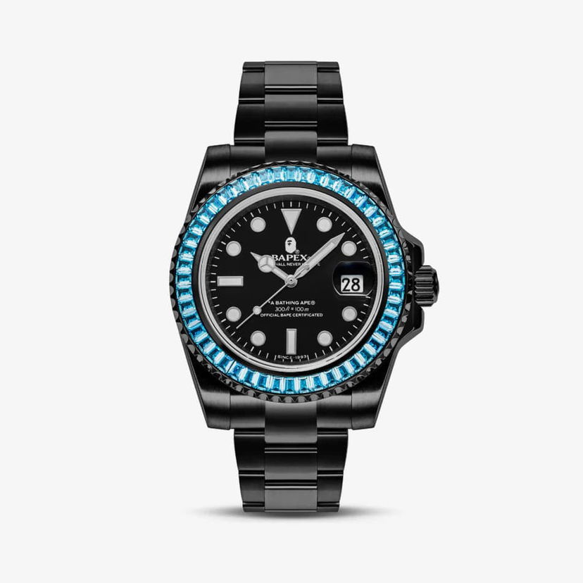 Часовник BAPE A BATHING APE Type 1 Bapex Crystal Stone Watches Green Зелено | 001WHJ301004I GRN