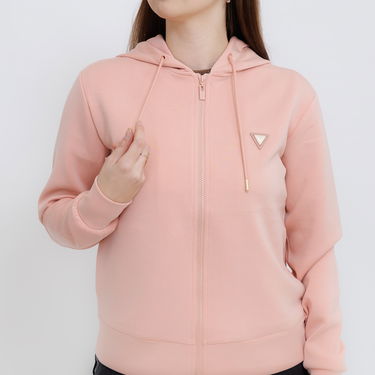 Суитчър GUESS Guess Olympe Full Zip Hoodie Розово | V4YQ06KCAY2-G6M1, 3