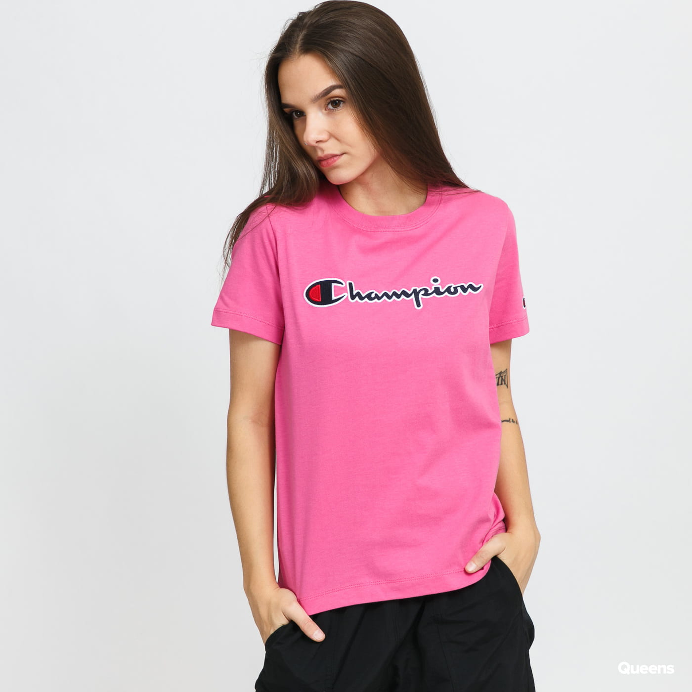 Тениска Champion Crewneck T-Shirt Розово | 114472 IBR, 0