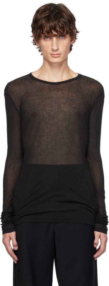 Пуловер Ann Demeulemeester Ann Demeulemeester Greg Long Sleeve T-Shirt Черно | 2402-M-JTS12-35-FA434-099, 0