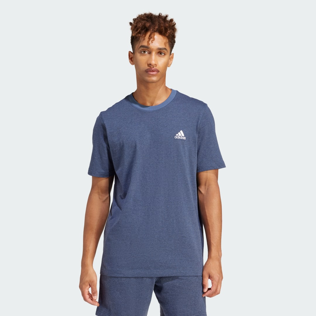 Тениска adidas Performance Seasonal Essentials Melange Tee Синьо | IR5317, 0