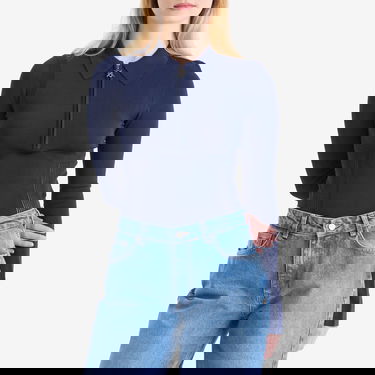 Пуловер DAILY PAPER Daily Paper Women's Knit Zip Polo Тъмно синьо | 2511087, 2