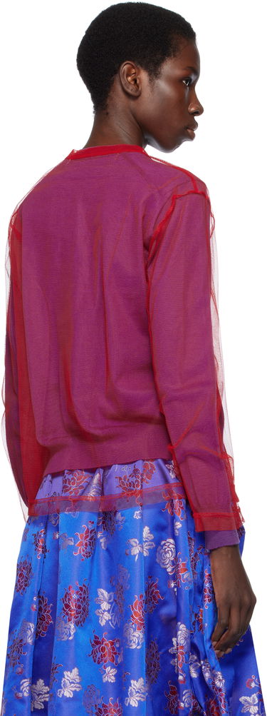 Пуловер Comme des Garçons Comme des Garçons Worsted Wool and Nylon Tulle Cardigan Червено | GO-B020-051-3, 2
