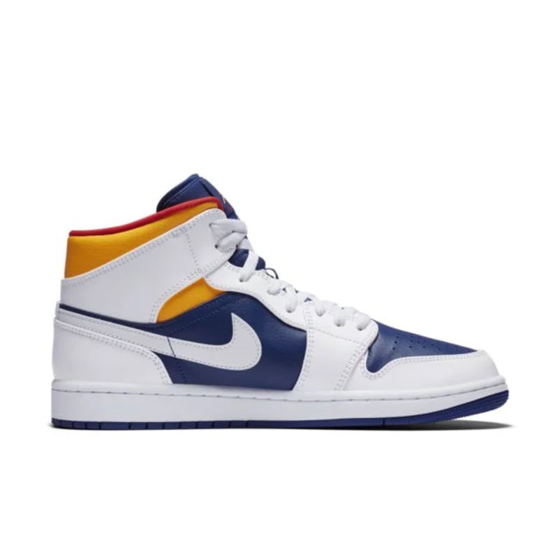 Кецове и обувки Jordan Air Jordan 1 Mid "White Deep Royal Blue" Тъмно синьо | 554724-131, 0
