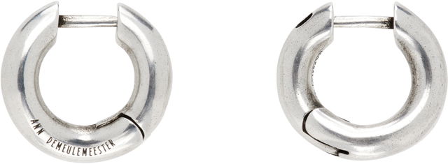 Ann Demeulemeester Mariela Anatomic Silver Loop Earrings