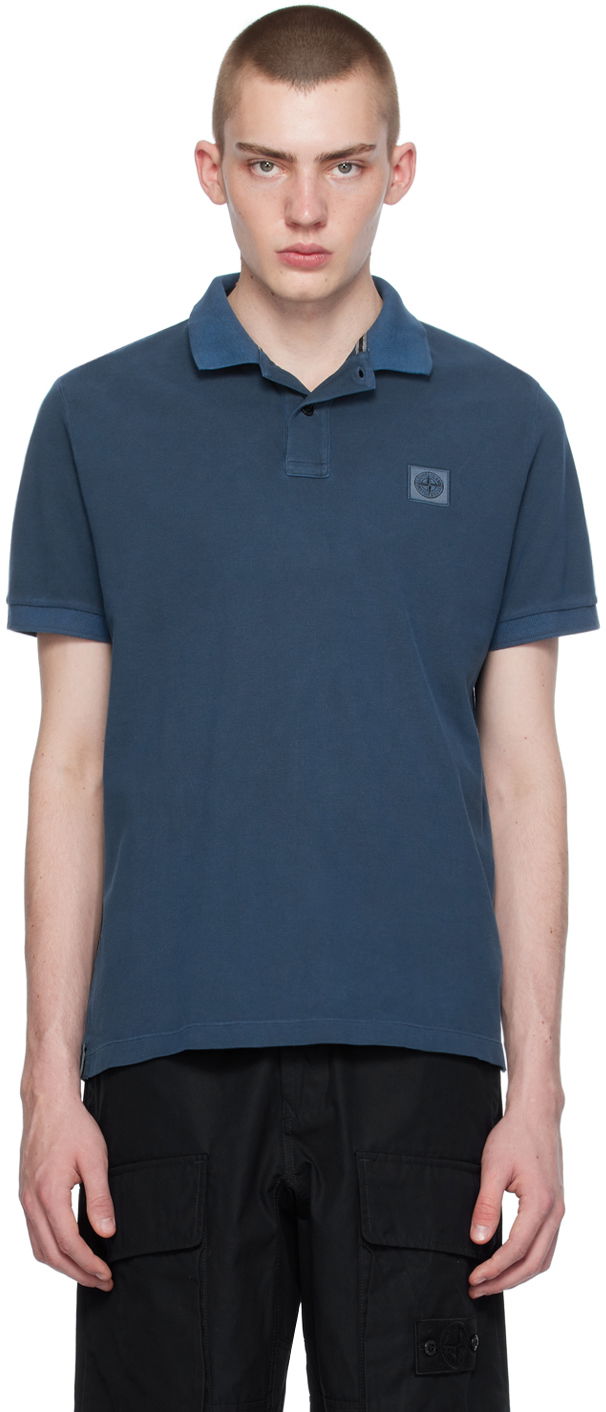 Поло тениска Stone Island Patch Polo Tee Тъмно синьо | 80152SC67, 0