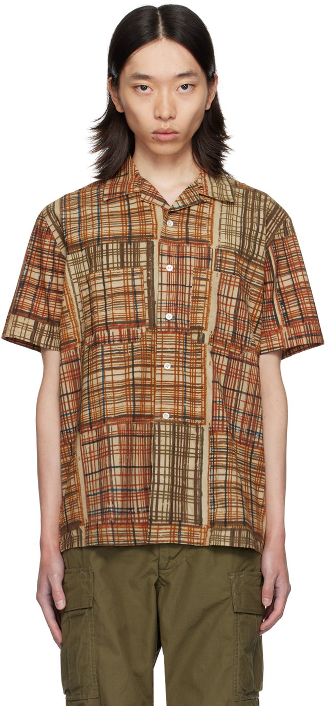 BEAMS PLUS Block Print Short Sleeve Shirt