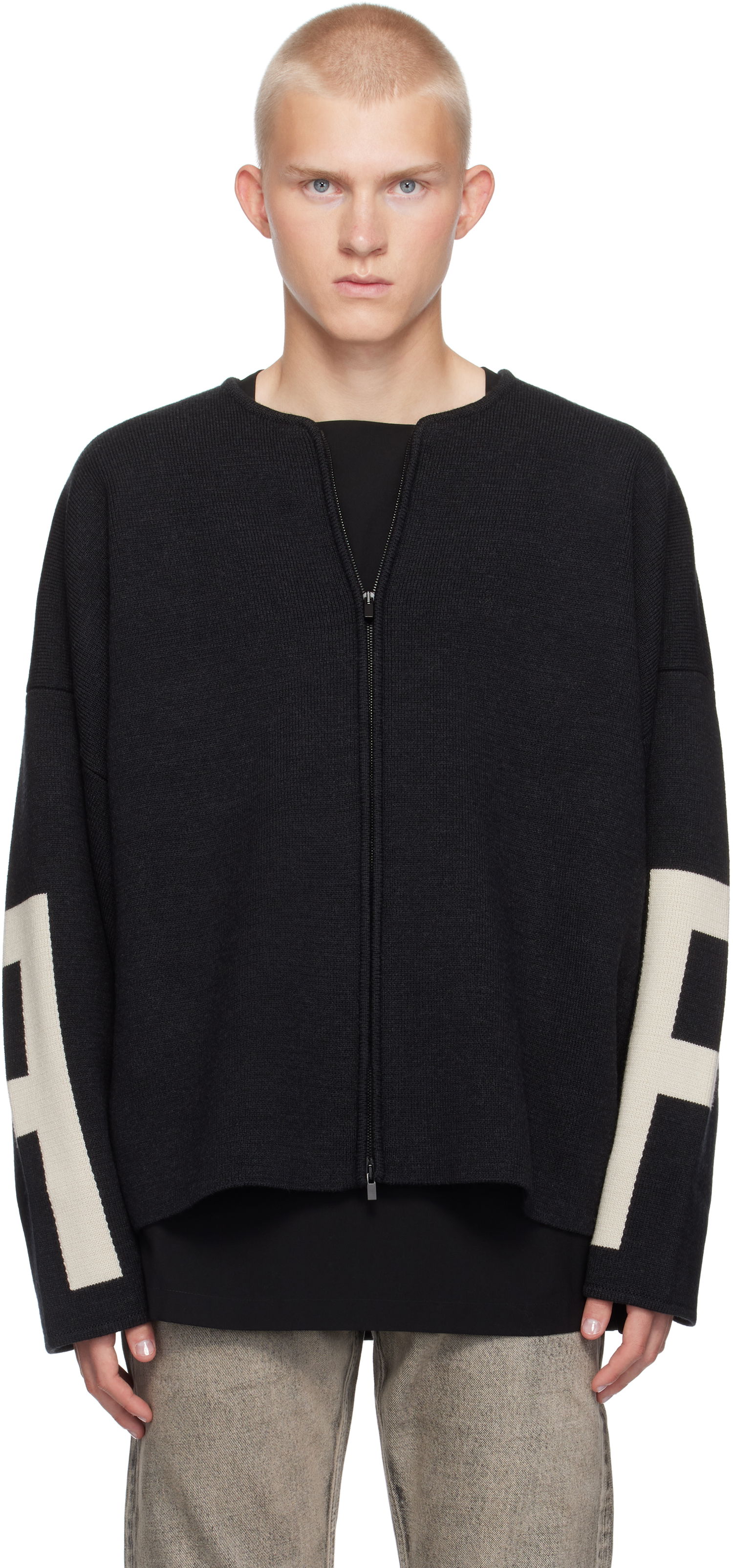 Пуловер Fear of God Fear of God Merino Full Zip Sweater Черно | FG24FW20-0172MER, 0