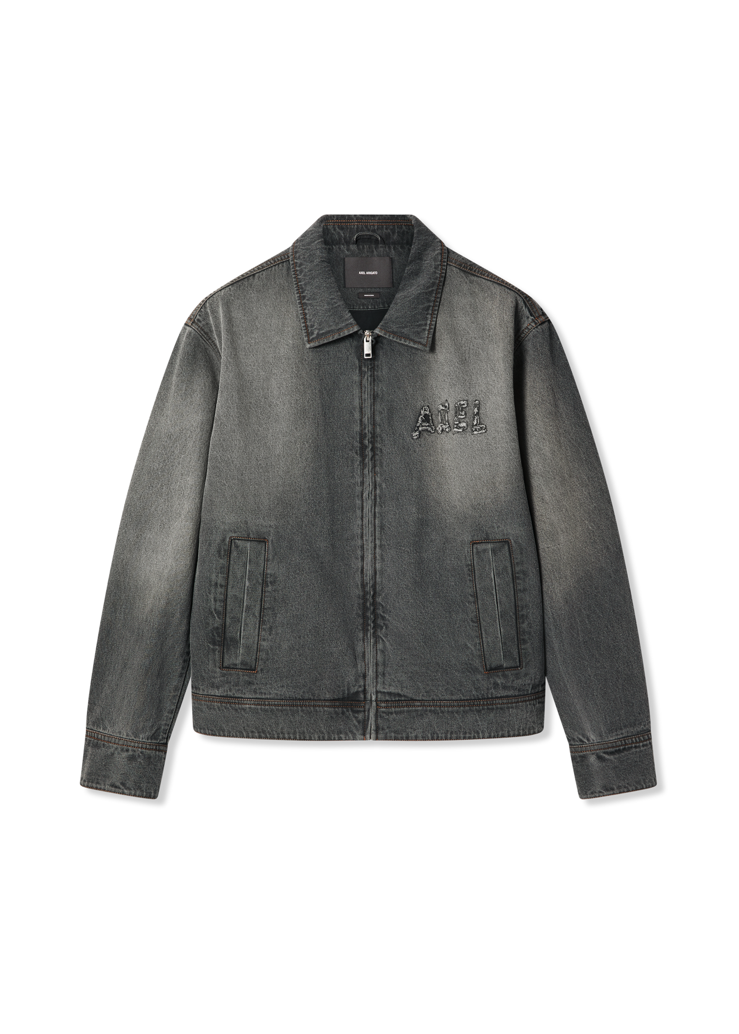 Яке AXEL ARIGATO Travis Washed Zip-Up Denim Jacket Сиво | A3472001, 0