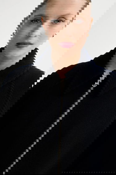 Яке Samsoe Samsoe ALMA Wool Cape Jacket Тъмно синьо | F23300184, 4