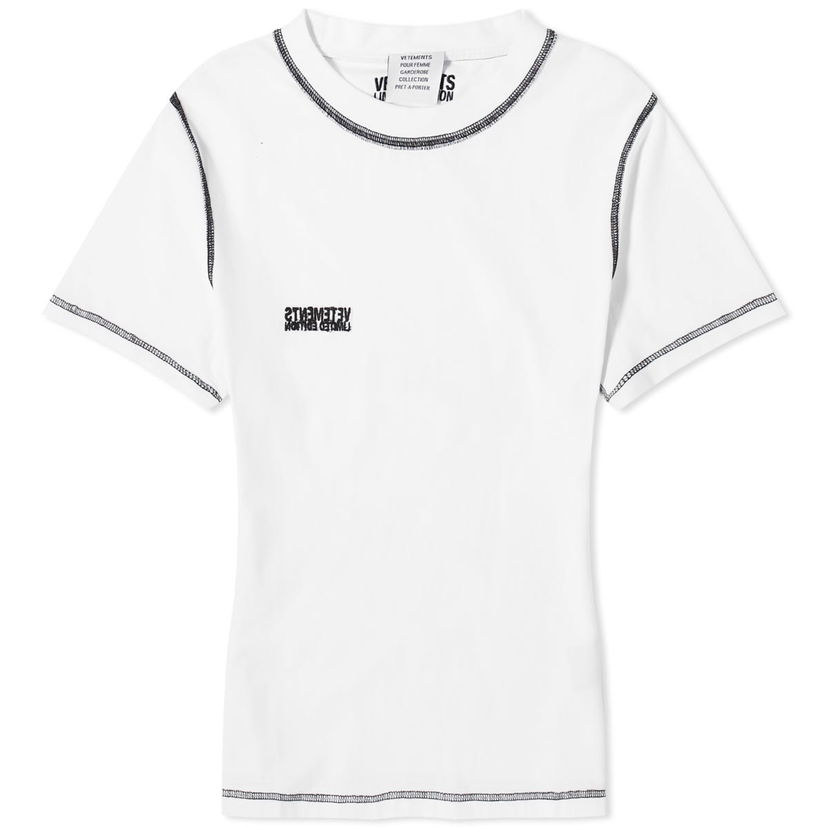 Тениска VETEMENTS Embroidered Logo T-Shirt Бяло | WE64TR800WB