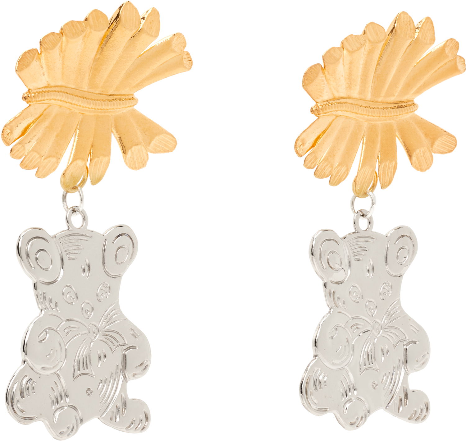 Обеци Chopova Lowena Chopova Lowena Barbed Bunny Teddy Bear Drop Earrings Металик | 6630, 1