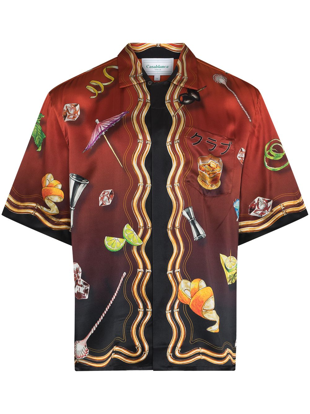 Риза Casablanca Club Sunset Short Sleeve Silk Shirt Многоцветен | MS22SH003, 0