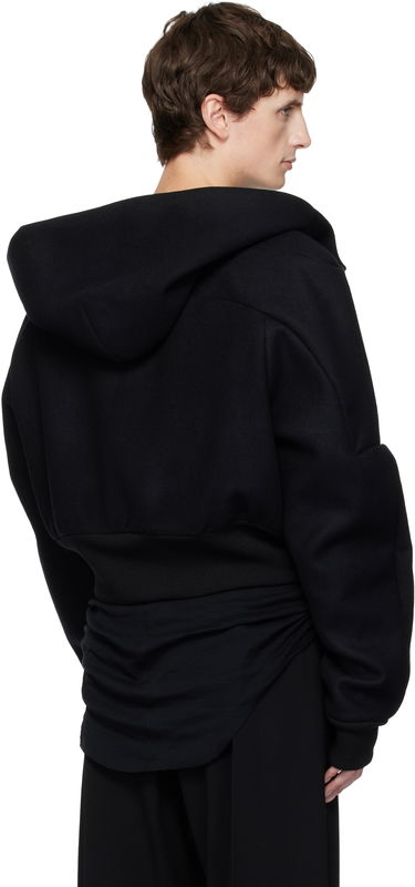 Яке бомбър Rick Owens Rick Owens Concordians Cropped Hooded Flight Bomber Jacket Черно | RU02E1761 WSF, 2