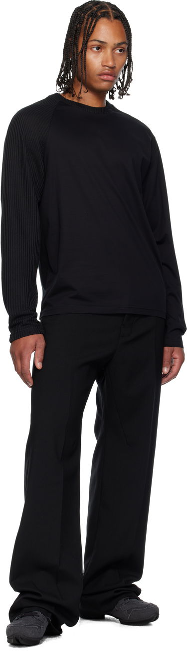 Тениска HELIOT EMIL Obscura Long Sleeve T-Shirt with Ribbed Details Черно | AW25_M_09_152_BLK01, 3