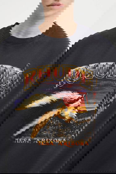 Тениска Rhude Mesa Stallion Long-Sleeved T-Shirt with Graphic Print Черно | RHFW25TT08012, 3