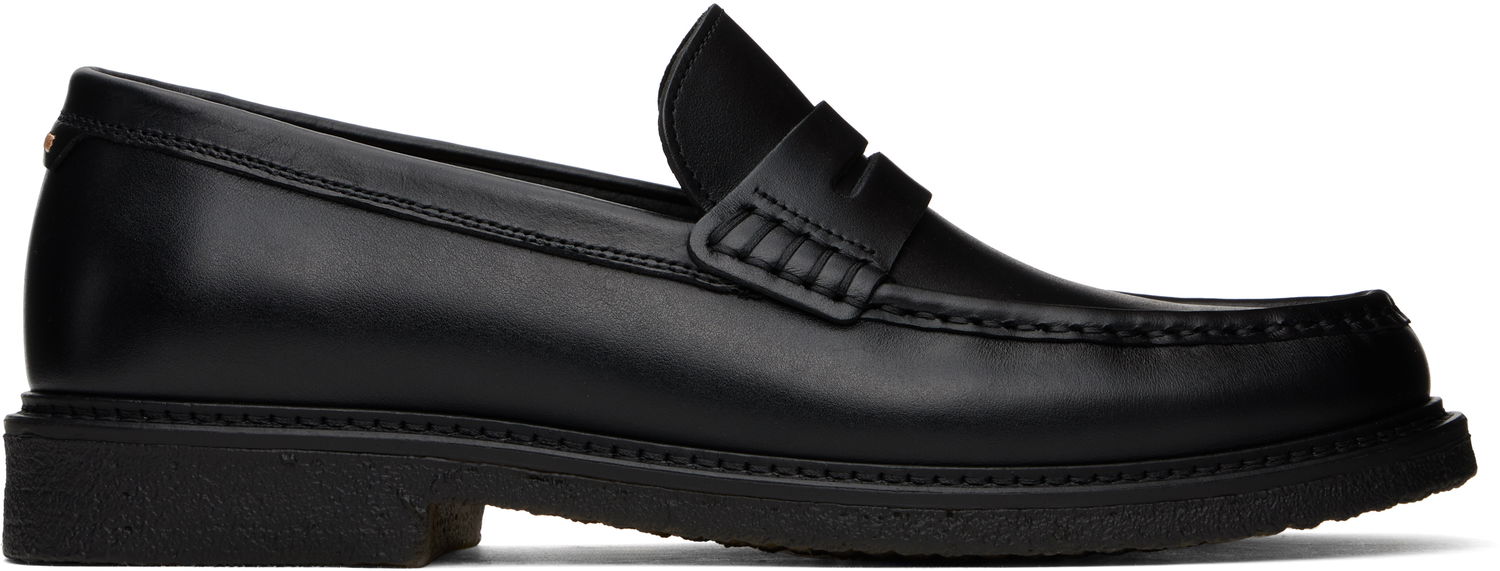 Кецове и обувки BOSS BOSS Polished-Leather Loafers Черно | 50536230, 0