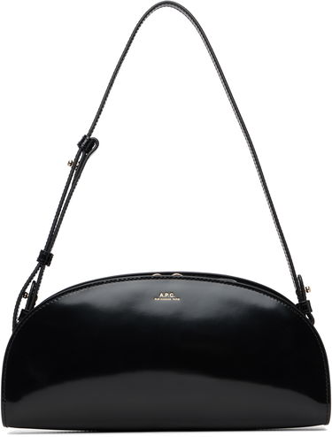 Чанта през рамо A.P.C. Demi-Lune Polished Leather Shoulder Bag Черно | PXCBT-F61997, 0