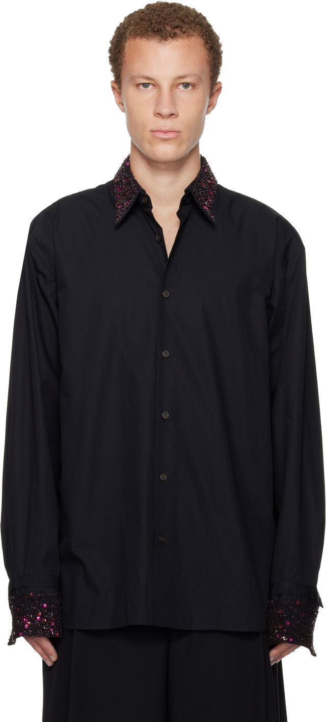 Dries Van Noten Sequinned Trim Shirt