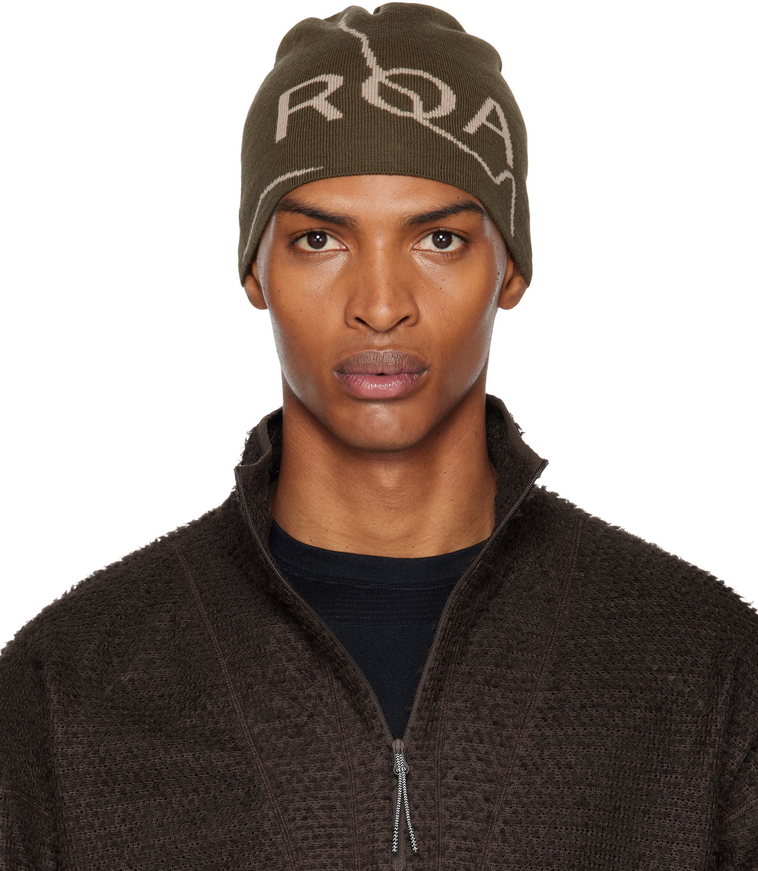 Шапка ROA Logo Beanie Зелено | RBUW288YA12, 0