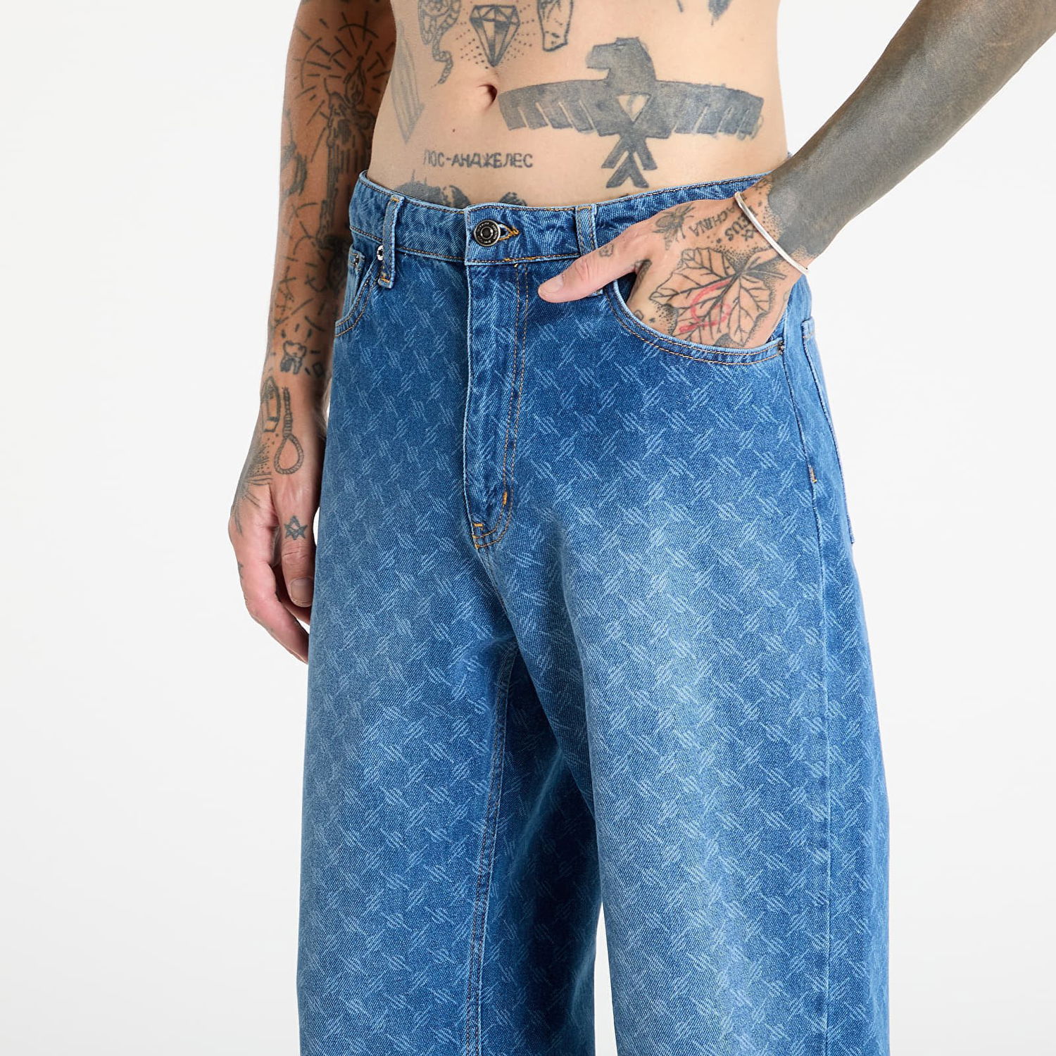 Дънки DAILY PAPER Daily Paper Amba Monogram Jeans Синьо | 2411167, 1