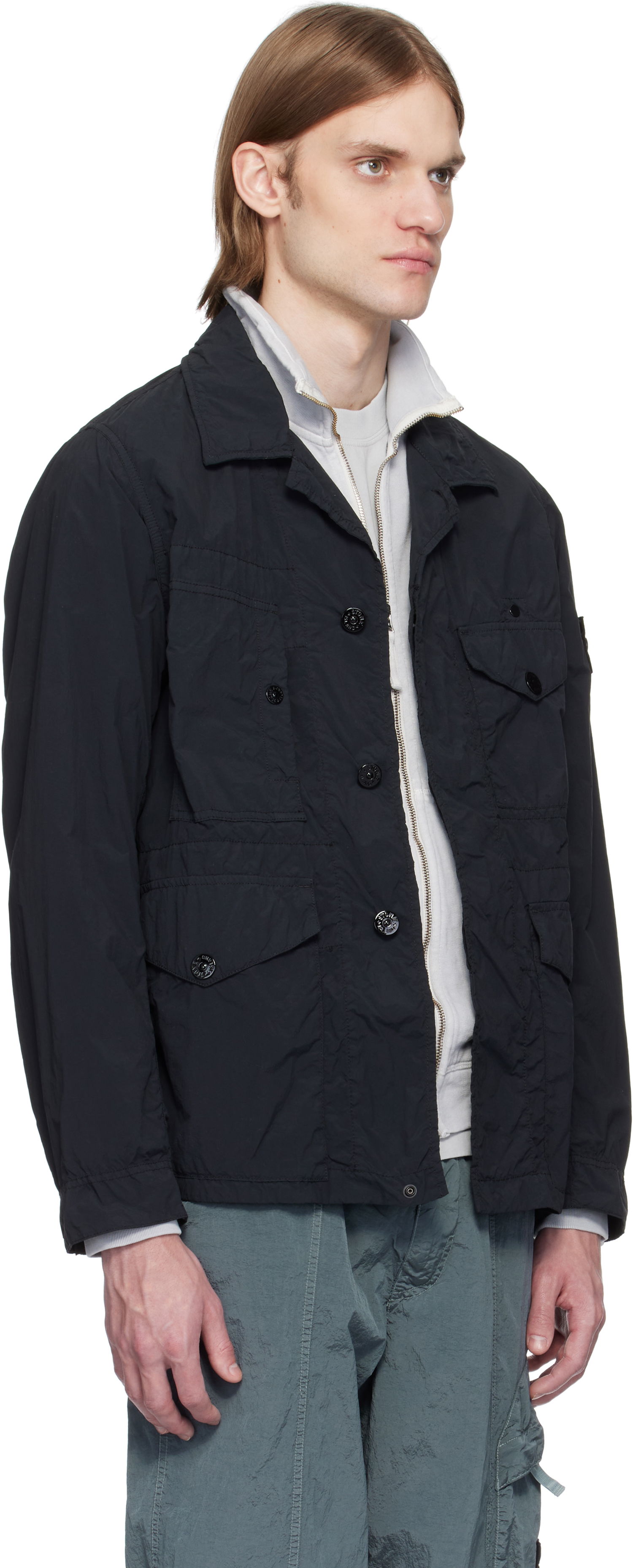 Ветровка Stone Island Stone Island Nylon Ghost Jacket Черно | K1S15 4100033 S00F6, 1