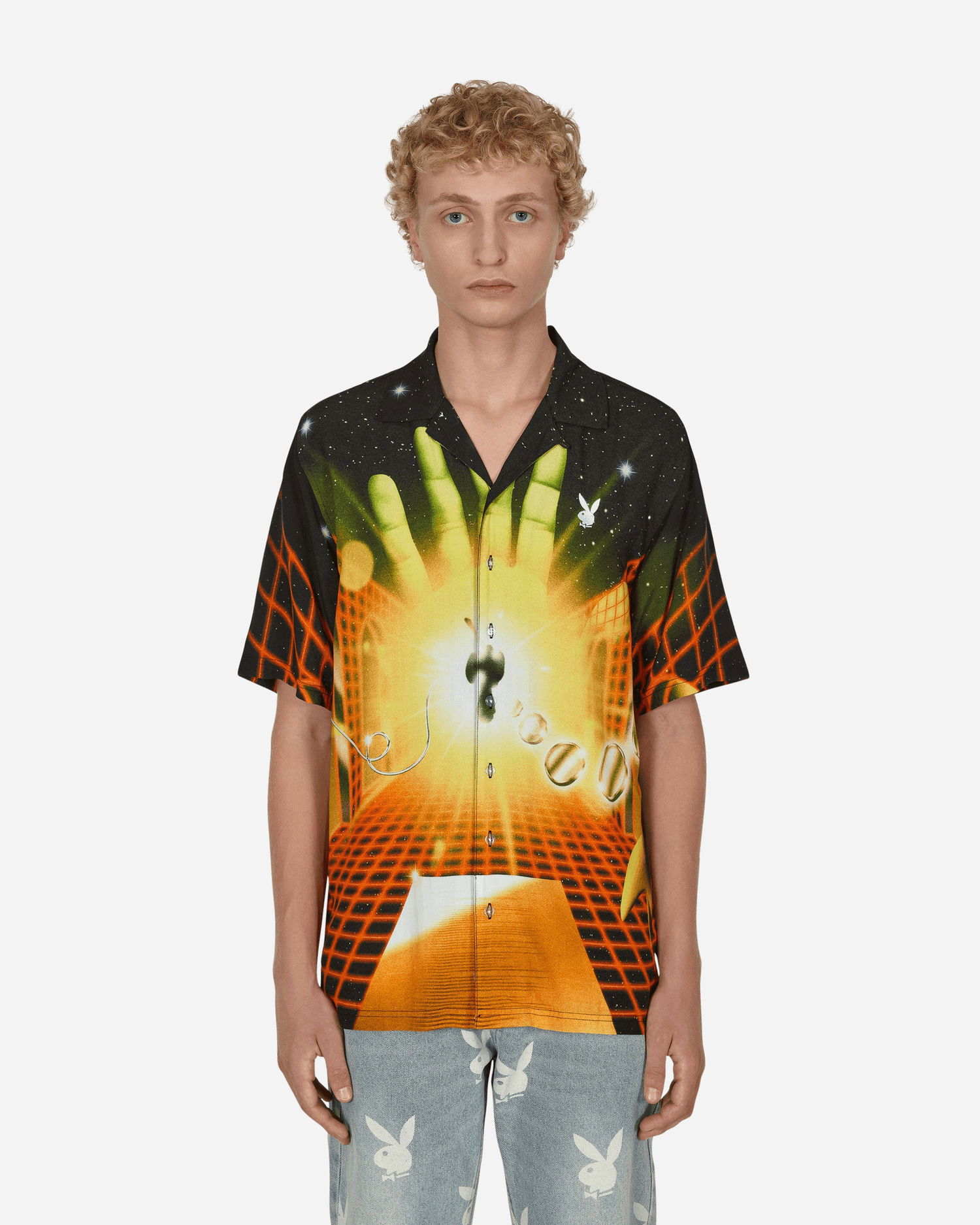 Риза Pleasures Playboy Solar Button Down Shirt Оранжево
 | P22PB026 ORANGE, 1