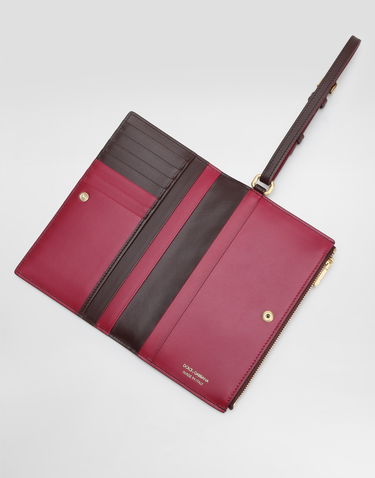 Портфейл Dolce & Gabbana Dolce & Gabbana Calfskin Passport Holder with DG Logo Бургунди | BI3336A9M758K384, 3
