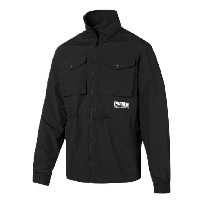 Ветровка Puma Alphabet Logo Stand Collar Jacket Черно | 596861-01
