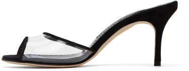 Аксесоари Manolo Blahnik Manolo Blahnik Jadifa PVC Heeled Mules Черно | 422-1418, 2