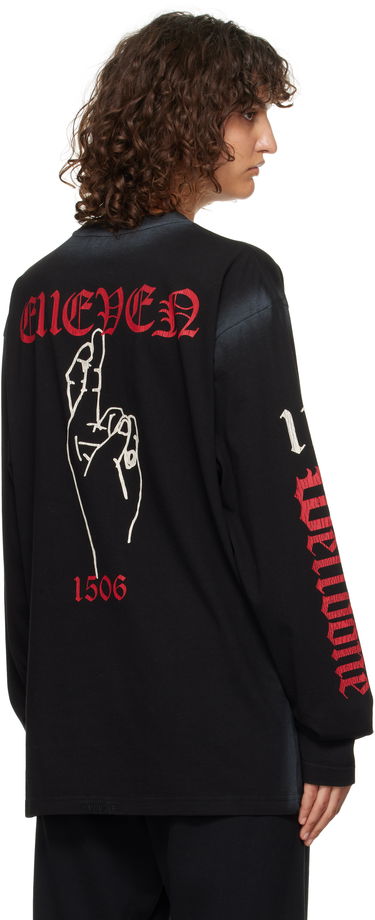 Тениска We11done 11 Graphic Long Sleeve T-Shirt Черно | WD-TT3-24-762-U-BK, 2