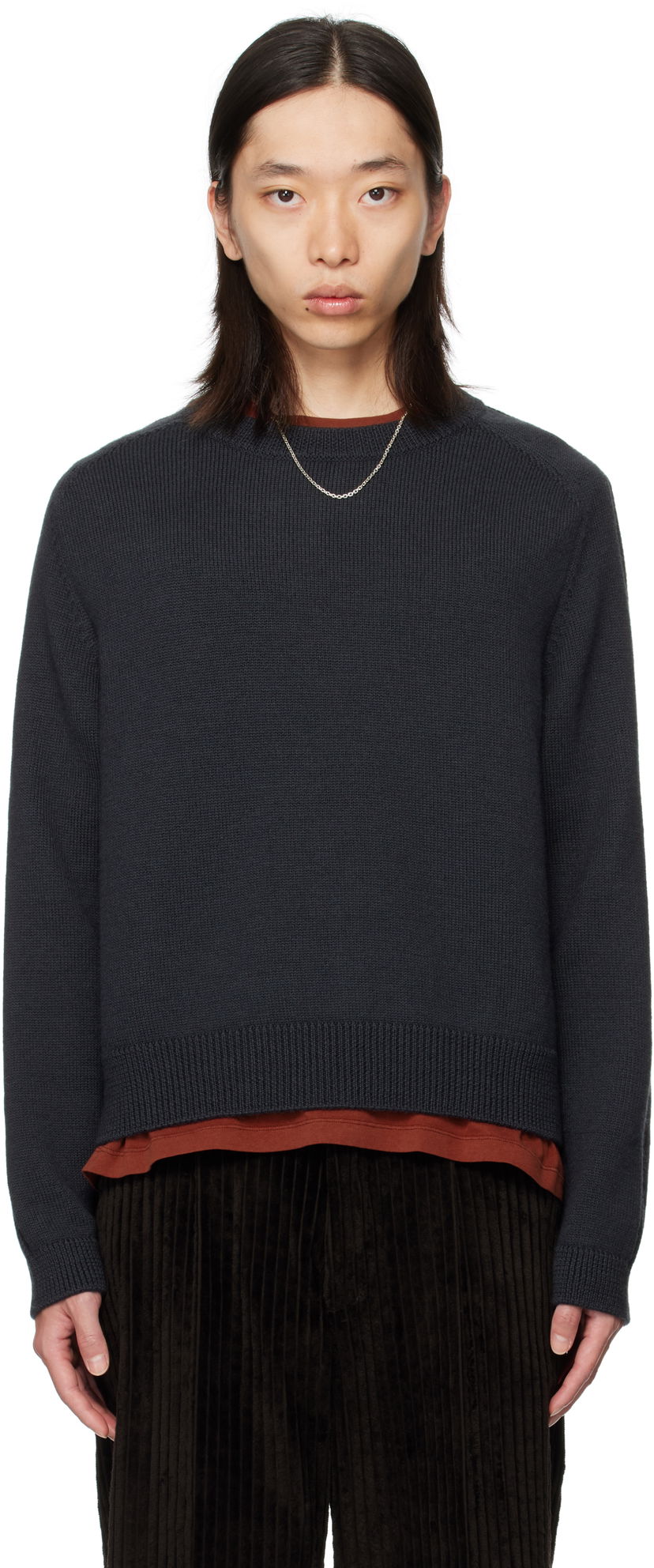 Пуловер OUR LEGACY OUR LEGACY True Roundneck Sweater Тъмно синьо | M4253TO