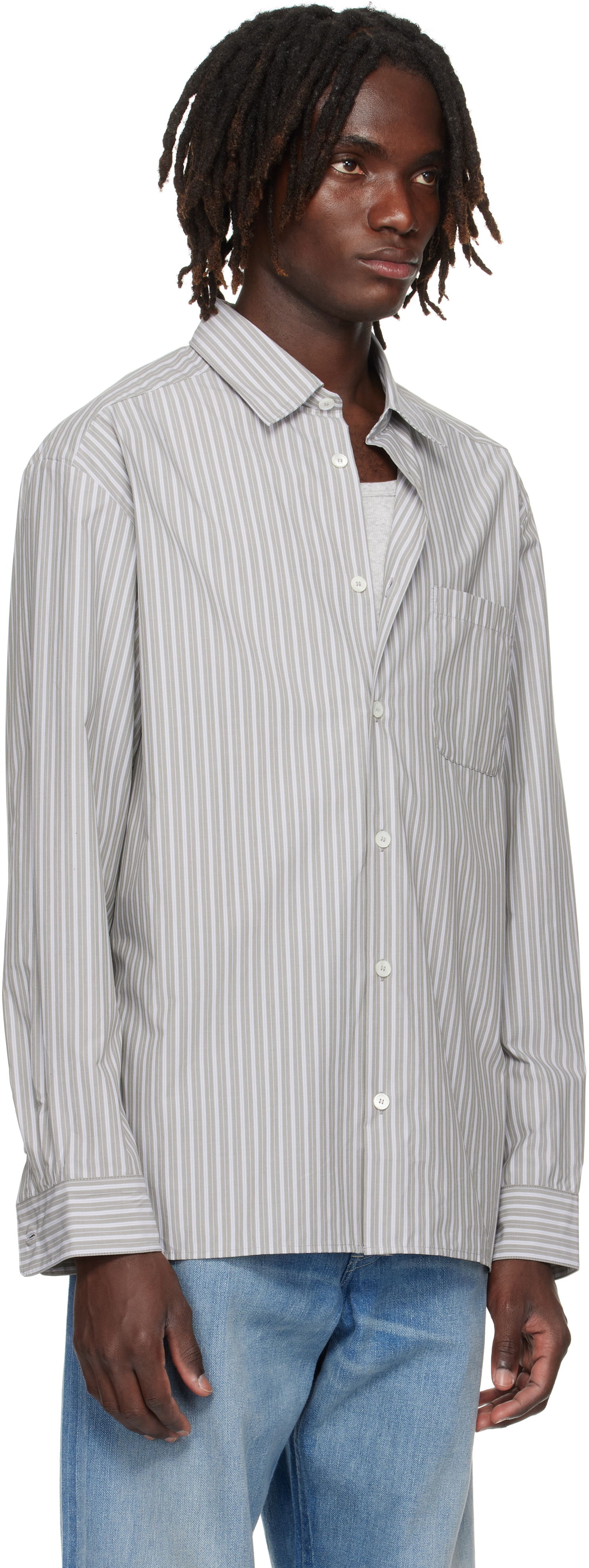 Риза A.P.C. A.P.C. Malo Striped Shirt Сиво | COHJJ-H12532, 1