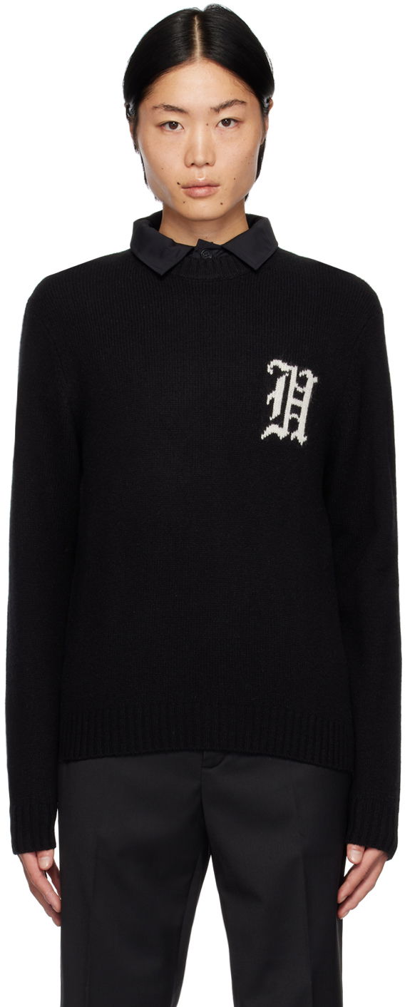 Пуловер Han Kjøbenhavn Intarsia Logo Knit Sweater Черно | M-133042