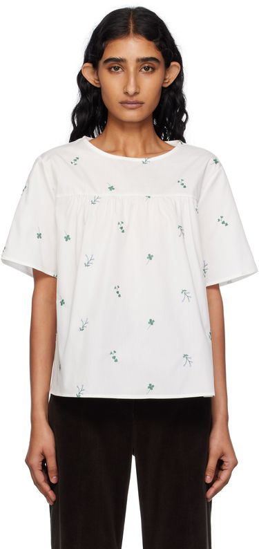 Тениска Max Mara Weekend Max Mara Edita Floral Embroidered Top Бяло | 2515941072600, 0