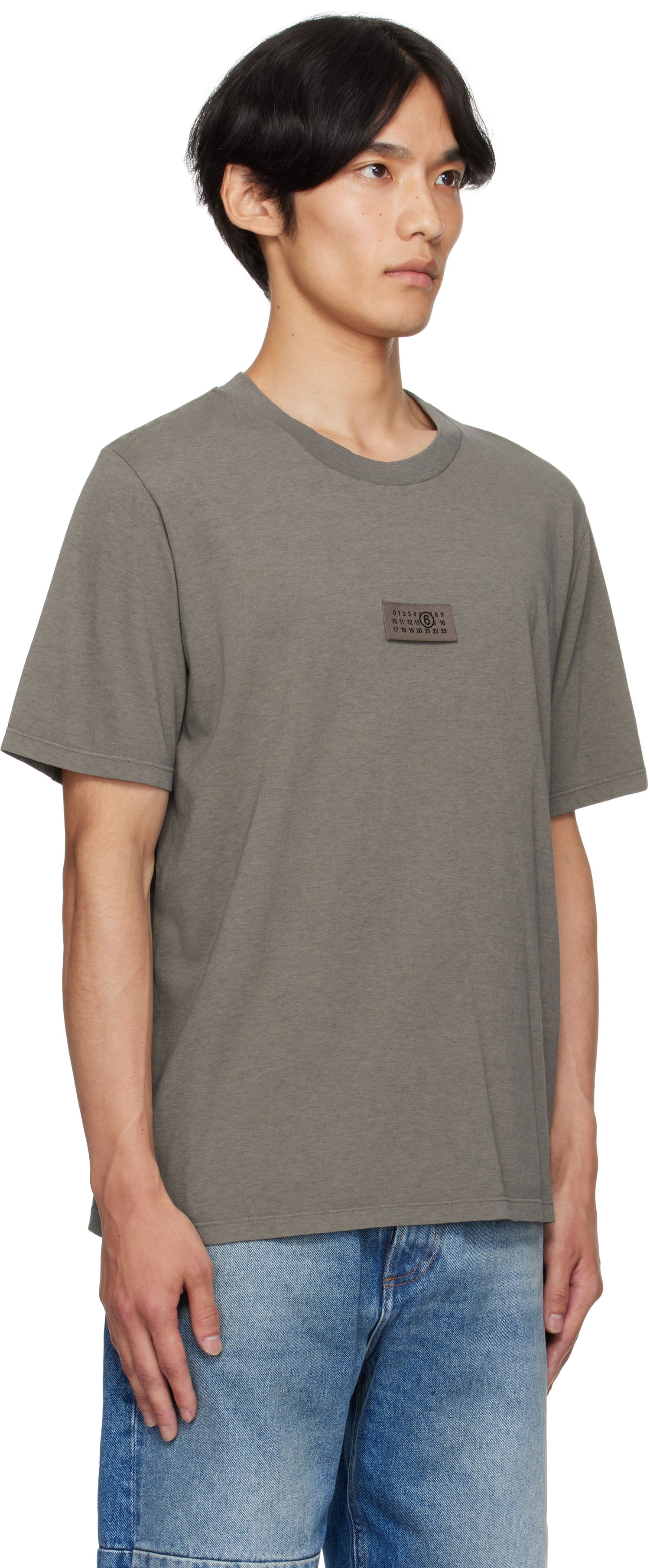 Тениска Maison Margiela MM6 Maison Margiela Logo Patch T-Shirt Сиво | SH0GC0059 M20048, 1