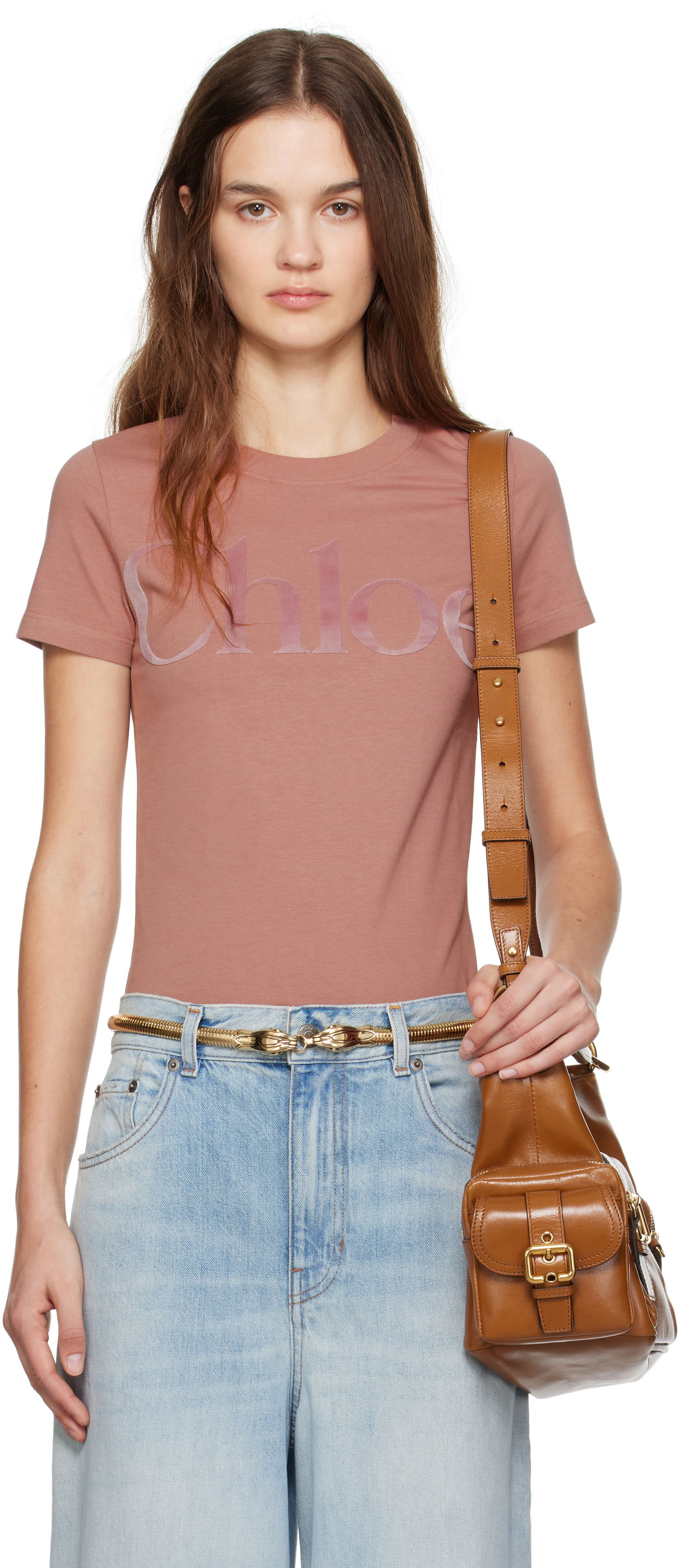 Тениска CHLOÉ Fitted T-shirt Розово | CH24WJH03184, 0
