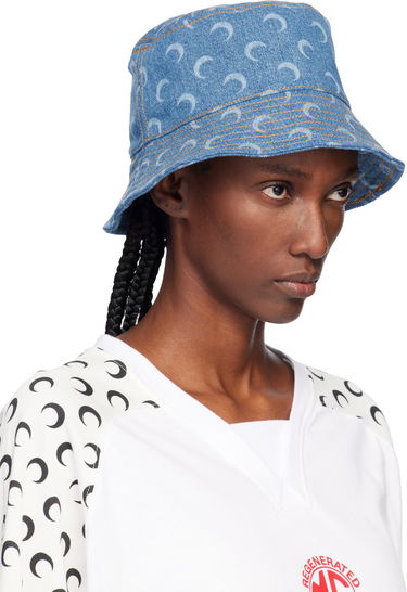 Шапка Marine Serre Marine Serre Moon Laser Denim Bucket Hat Синьо | UHG030ACDEN0002, 1