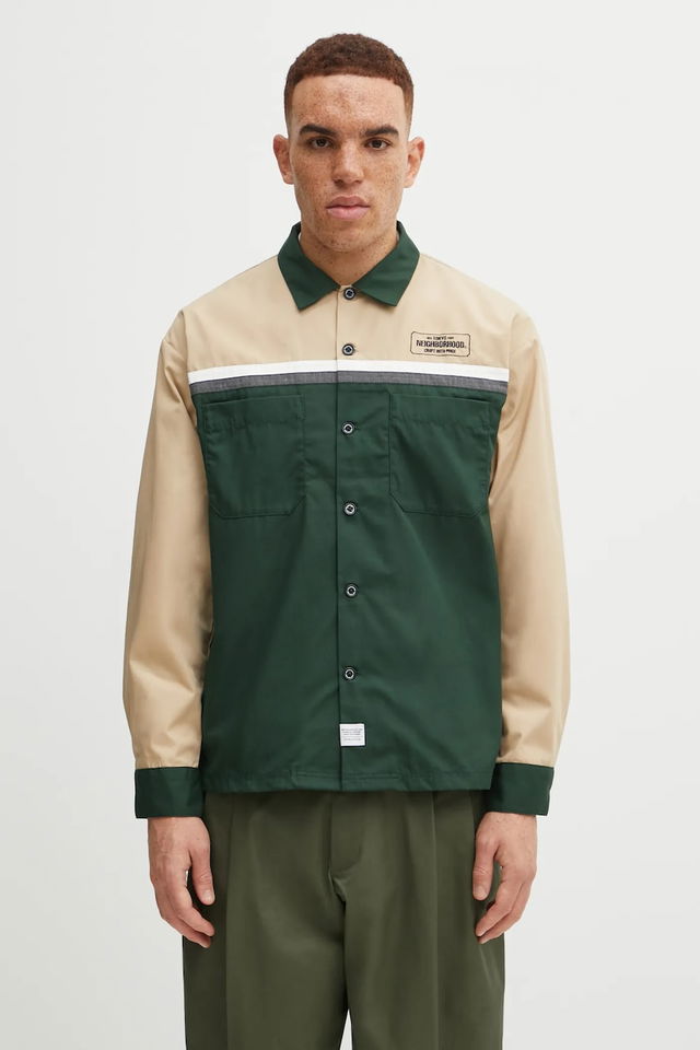 NEIGHBORHOOD CLASSIC WORK BICOLOR Regular Fit Long Sleeve Collared Work Shirt