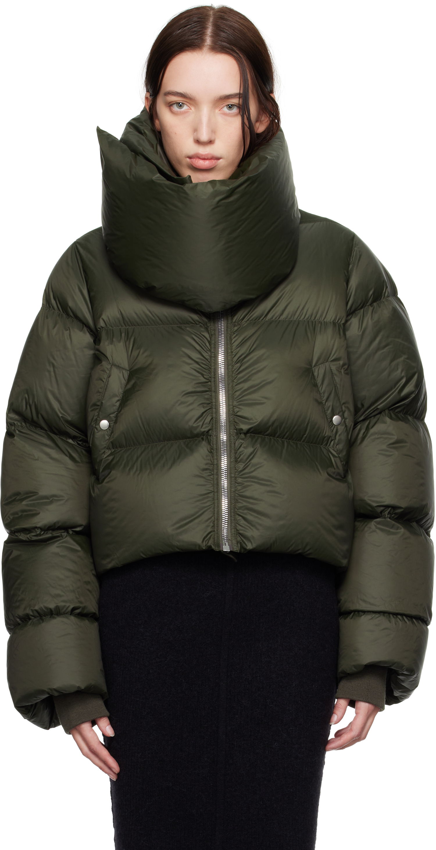 Пухо яке Rick Owens Funnel Neck Down Зелено | RO02D3774 NPD3, 0