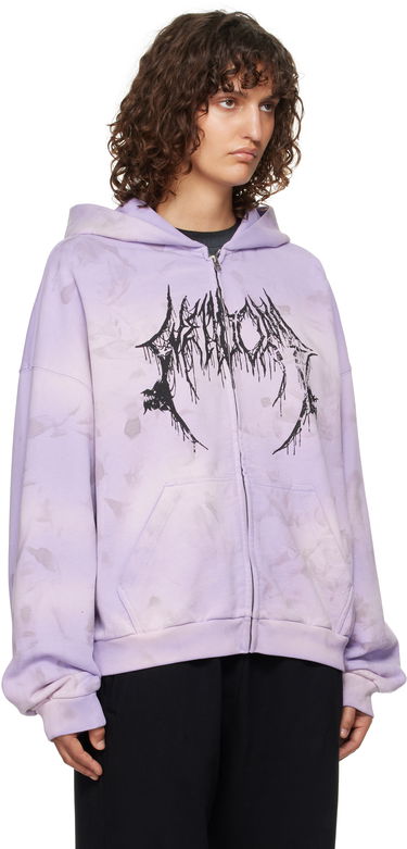 Суитчър We11done Graphic Print Zip-Up Hoodie Лилаво | WD-TJ3-24-878-U-PP, 1