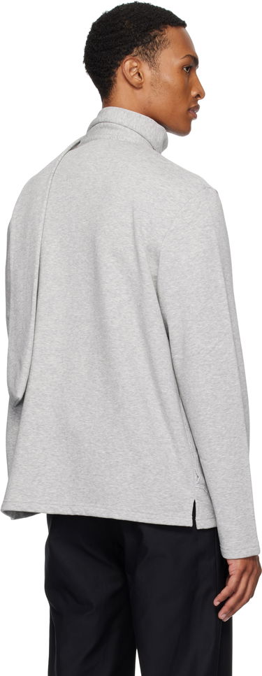 Суитчър Maison Margiela MM6 Maison Margiela Long Sleeve Sweatshirt with Attached Scarf Сиво | SH0NH0015 M25013, 2