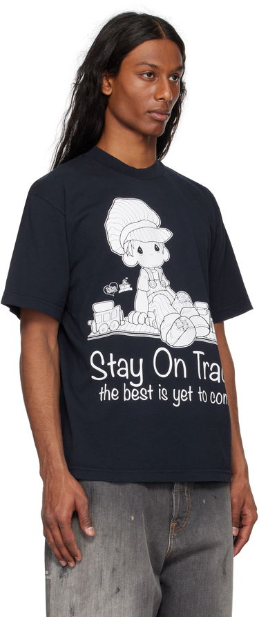 Тениска Online Ceramics Online Ceramics Precious Moments 'Stay On Track' T-Shirt Тъмно синьо | Stay On Track Navy SS Tee, 1