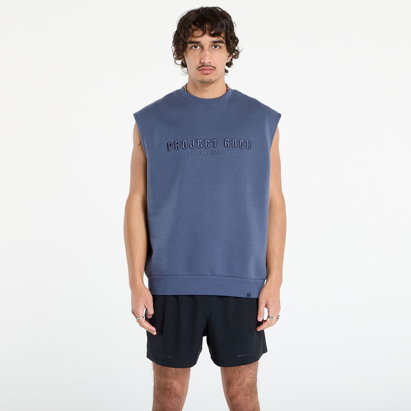 Суитчър Under Armour Project Rock Icon Sleeveless Sweatshirt Синьо | 6005012-044