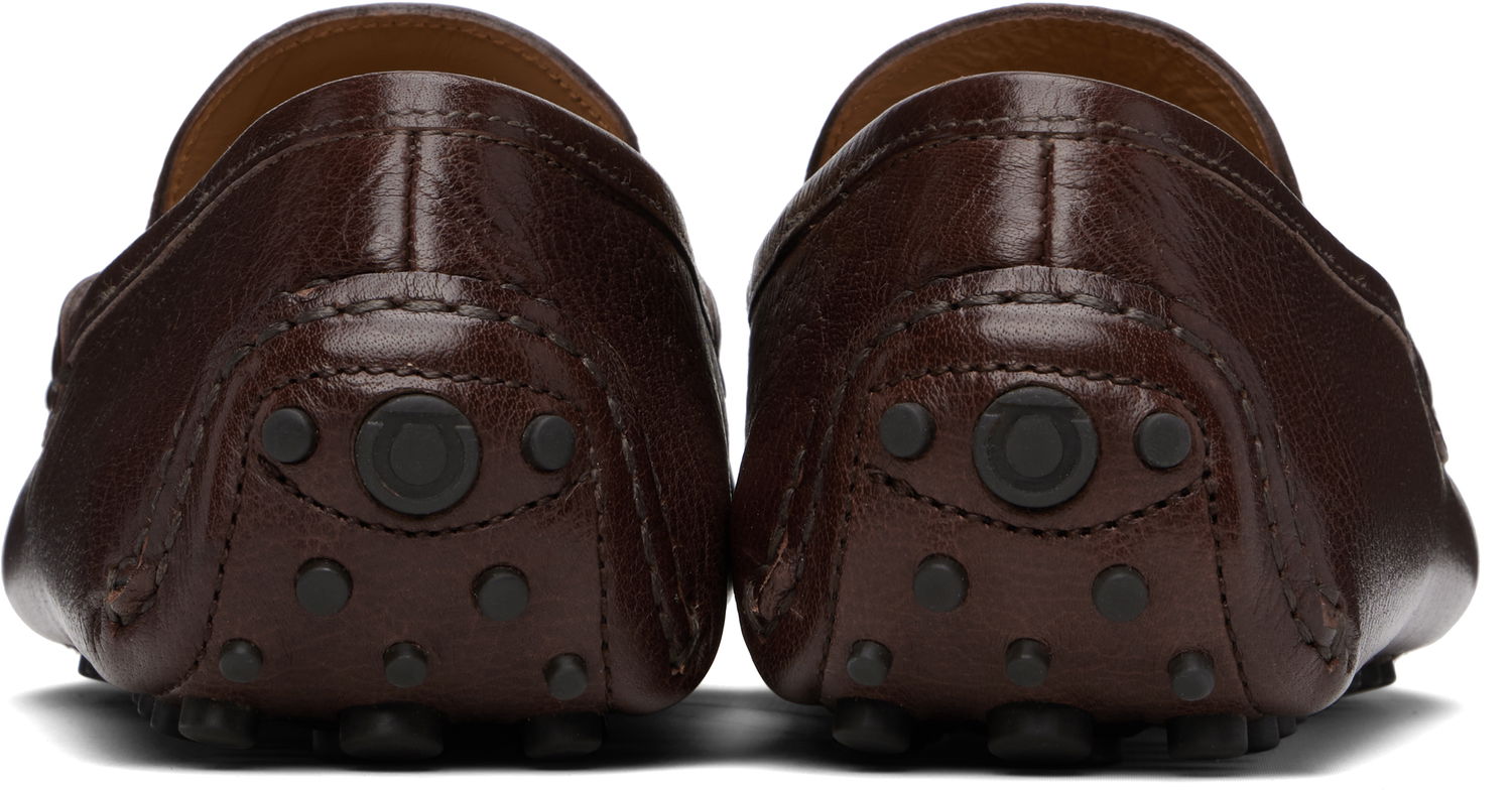 Кецове и обувки FERRAGAMO Leather Driver Loafers Кафяво | 758350 20983007, 1